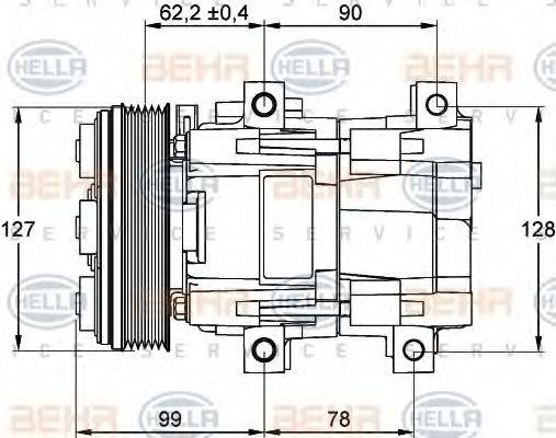 HELLA 8FK351113231 Компресор, кондиціонер