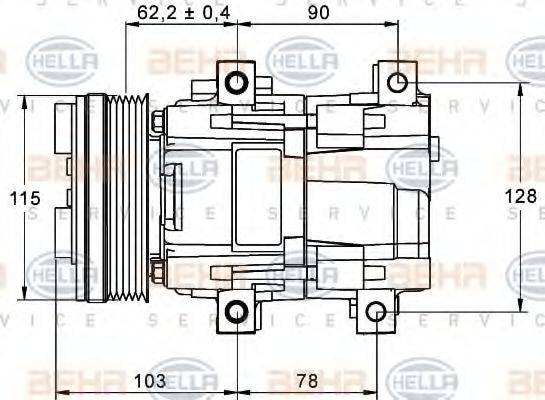 HELLA 8FK351113301 Компресор, кондиціонер