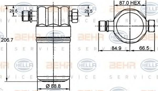 HELLA 8FT351192041 Осушувач, кондиціонер