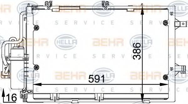 HELLA 8FC351300601 Конденсатор, кондиціонер