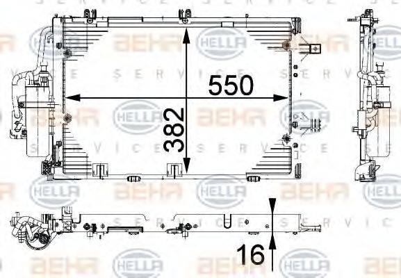 HELLA 8FC351301194 Конденсатор, кондиціонер