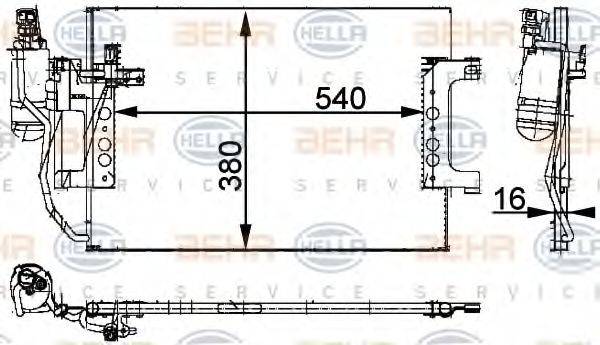 HELLA 8FC351301394 Конденсатор, кондиціонер