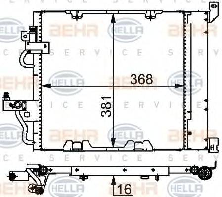 HELLA 8FC351301754 Конденсатор, кондиціонер