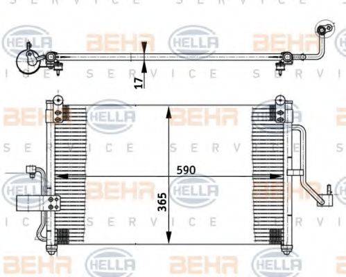 HELLA 8FC351302021 Конденсатор, кондиціонер