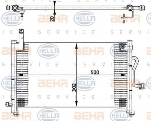 HELLA 8FC351302091 Конденсатор, кондиціонер