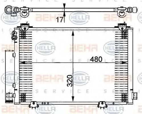 HELLA 8FC351302201 Конденсатор, кондиціонер