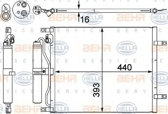 HELLA 8FC351303231 Конденсатор, кондиціонер