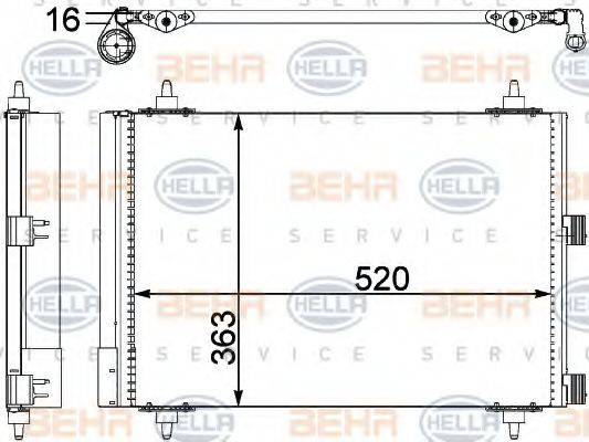 HELLA 8FC351303374 Конденсатор, кондиціонер