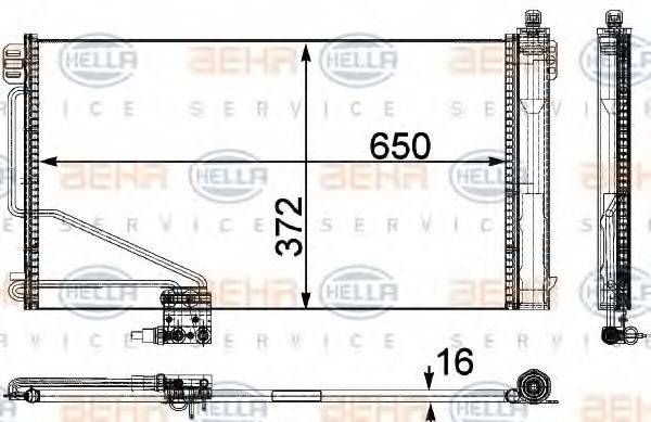 HELLA 8FC351303391 Конденсатор, кондиціонер