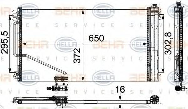 HELLA 8FC351303401 Конденсатор, кондиціонер