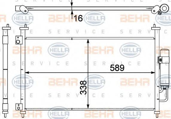 HELLA 8FC351303641 Конденсатор, кондиціонер