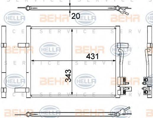 HELLA 8FC351304791 Конденсатор, кондиціонер