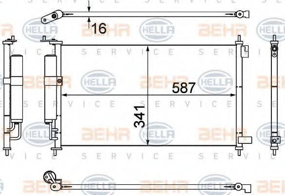 HELLA 8FC351307791 Конденсатор, кондиціонер