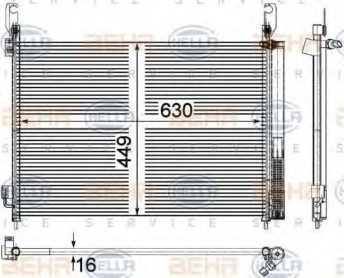 HELLA 8FC351309361 Конденсатор, кондиціонер