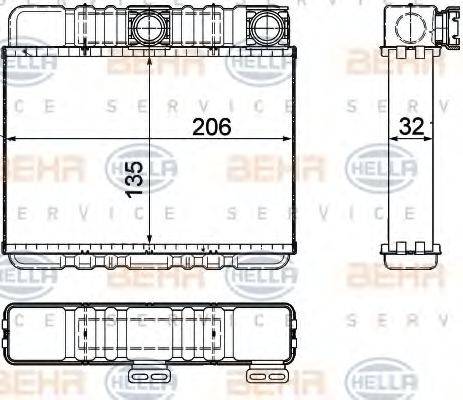 HELLA 8FH351311331 Теплообмінник, опалення салону