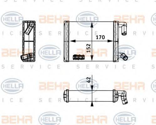 HELLA 8FH351312731 Теплообмінник, опалення салону