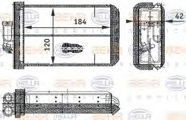 HELLA 8FH351312781 Теплообмінник, опалення салону