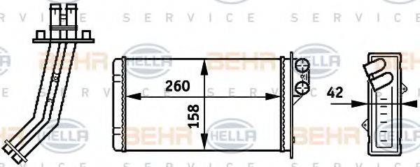 HELLA 8FH351313311 Теплообмінник, опалення салону