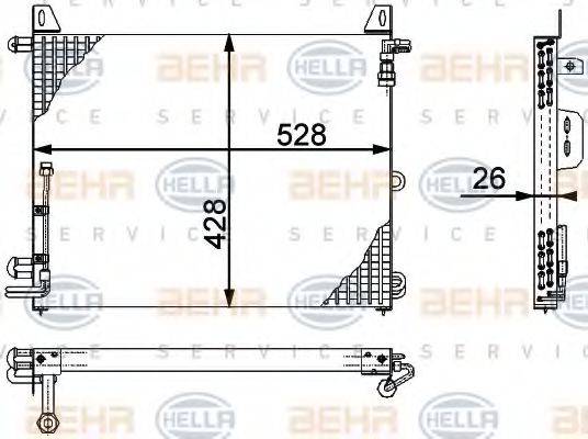 HELLA 8FC351317181 Конденсатор, кондиціонер