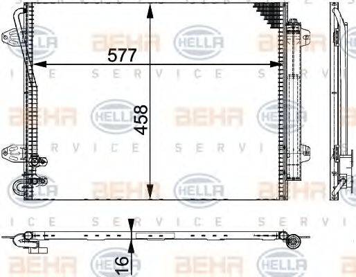 HELLA 8FC351317551 Конденсатор, кондиціонер