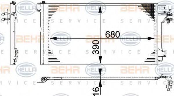 HELLA 8FC351317654 Конденсатор, кондиціонер