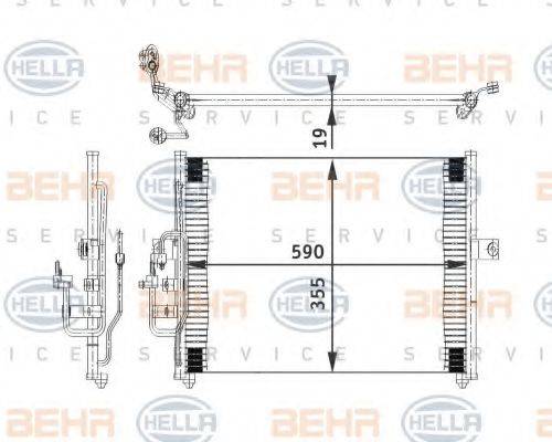 HELLA 8FC351318011 Конденсатор, кондиціонер