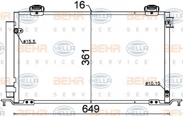 HELLA 8FC351318741 Конденсатор, кондиціонер