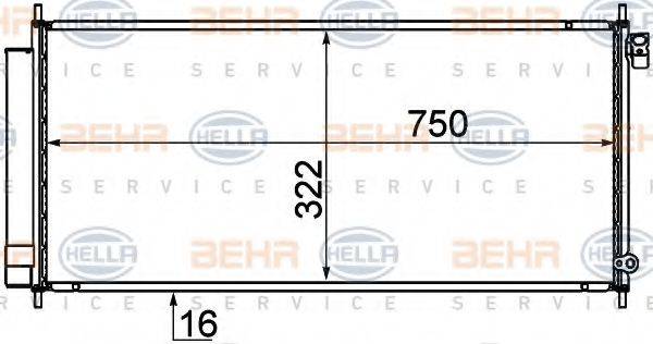 HELLA 8FC351319211 Конденсатор, кондиціонер