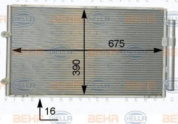 HELLA 8FC351319341 Конденсатор, кондиціонер