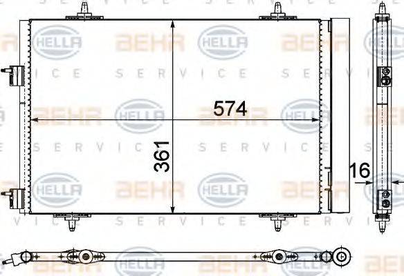 HELLA 8FC351319441 Конденсатор, кондиціонер