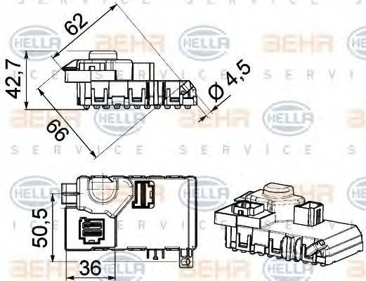 HELLA 5HL351321611 Регулятор, вентилятор салону