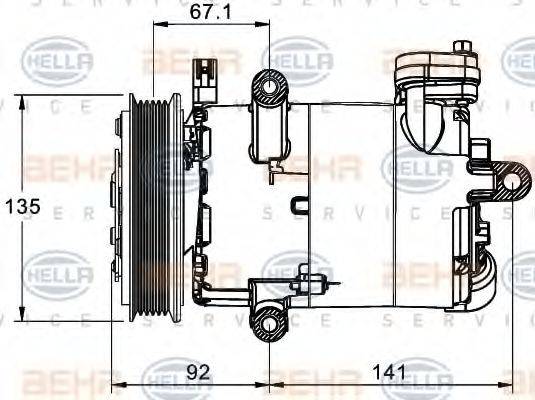 HELLA 8FK351334021 Компресор, кондиціонер