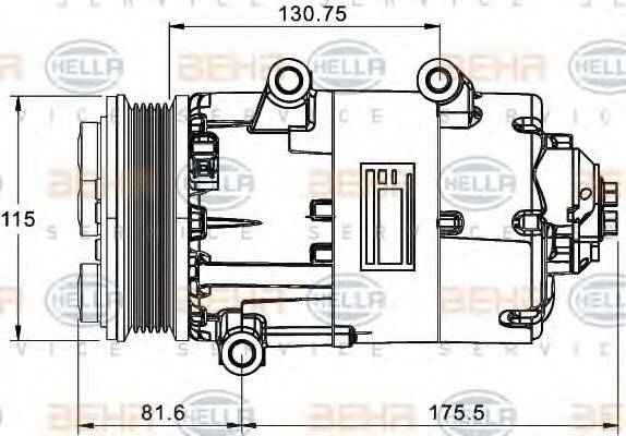 HELLA 8FK351334051 Компресор, кондиціонер