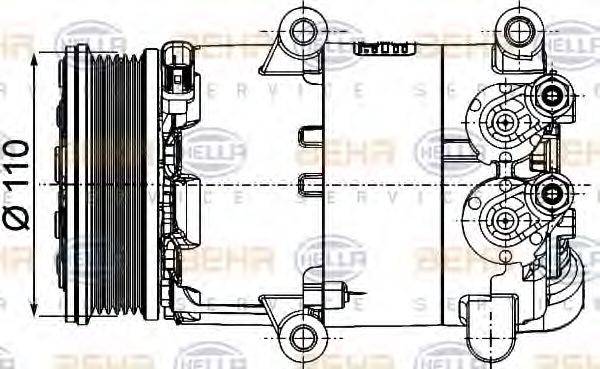 HELLA 8FK351334371 Компресор, кондиціонер