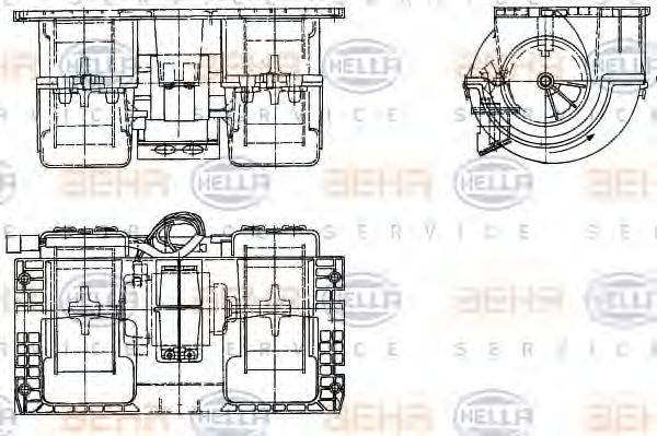 HELLA 8EW351336141 Вентилятор салону