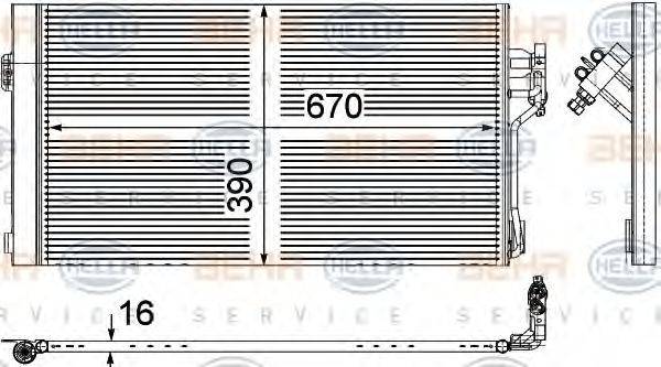 HELLA 8FC351343004 Конденсатор, кондиціонер