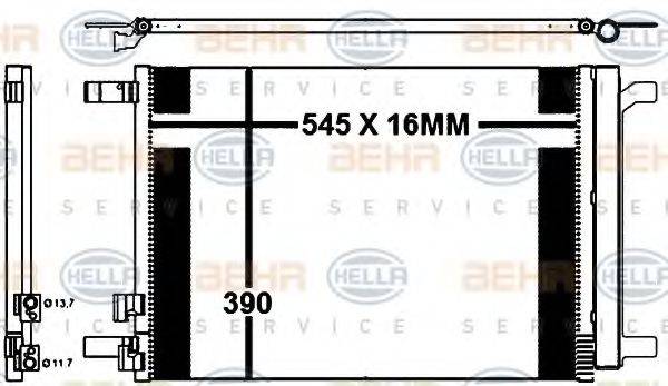 HELLA 8FC351343111 Конденсатор, кондиціонер