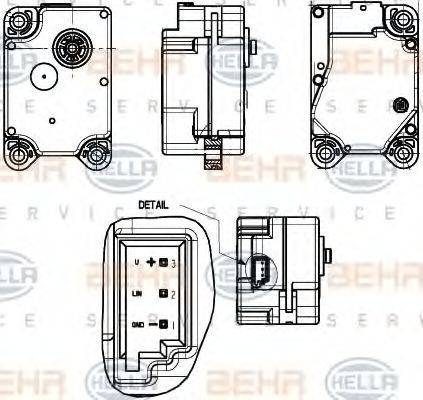 HELLA 6NW351344011 Регулювальний елемент, змішувальний клапан