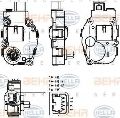 HELLA 6NW351344041 Регулювальний елемент, змішувальний клапан