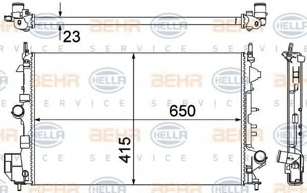 HELLA 8MK376700261 Радіатор, охолодження двигуна