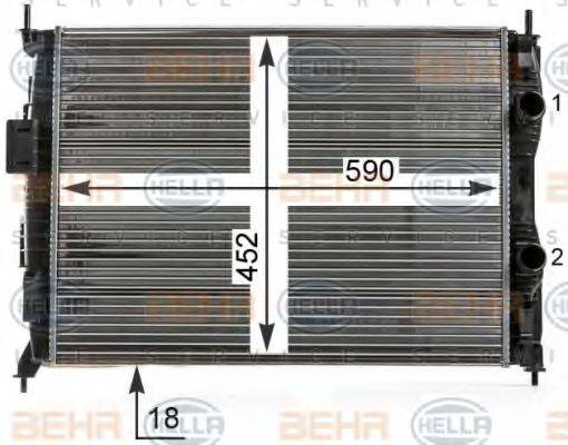 HELLA 8MK376700321 Радіатор, охолодження двигуна