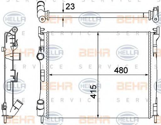 HELLA 8MK376700381 Радіатор, охолодження двигуна