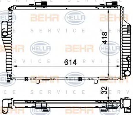 HELLA 8MK376701714 Радіатор, охолодження двигуна