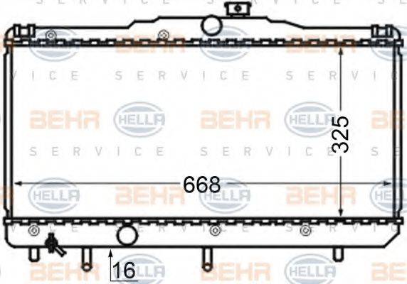 HELLA 8MK376704551 Радіатор, охолодження двигуна