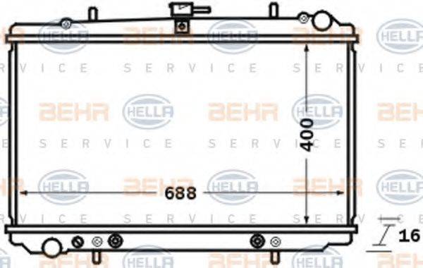 HELLA 8MK376704681 Радіатор, охолодження двигуна