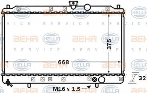 HELLA 8MK376704711 Радіатор, охолодження двигуна