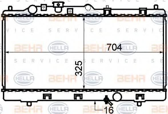 HELLA 8MK376705541 Радіатор, охолодження двигуна