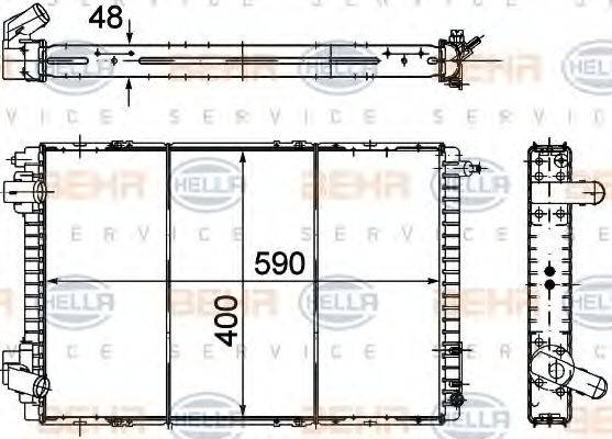 HELLA 8MK376706501 Радіатор, охолодження двигуна