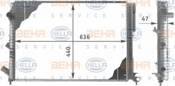 HELLA 8MK376706561 Радіатор, охолодження двигуна