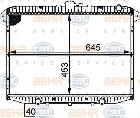 HELLA 8MK376706591 Радіатор, охолодження двигуна